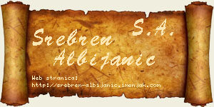 Srebren Albijanić vizit kartica